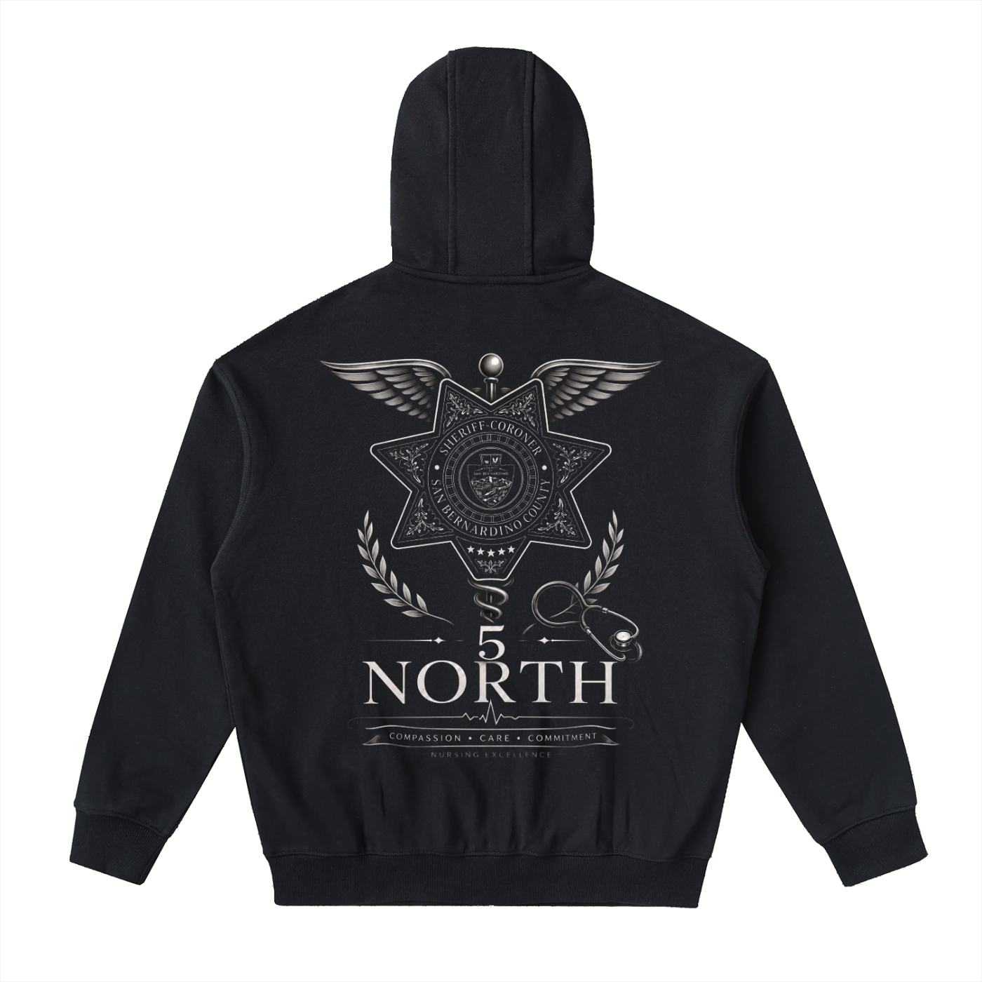 5 north- adult unisex zip up hoodie