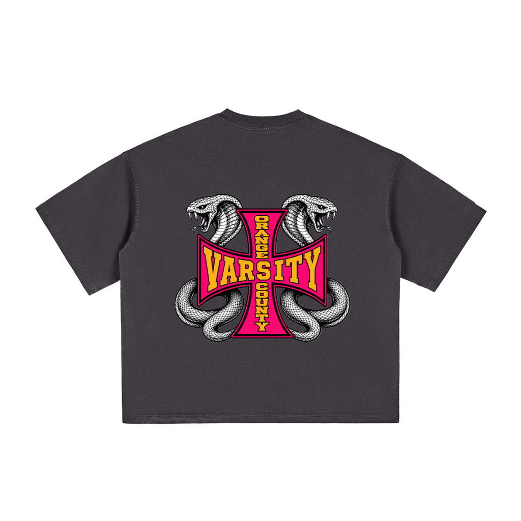 OC Varsity Snake Choppers - adult unisex Vintage Washed Boxy T-Shirt