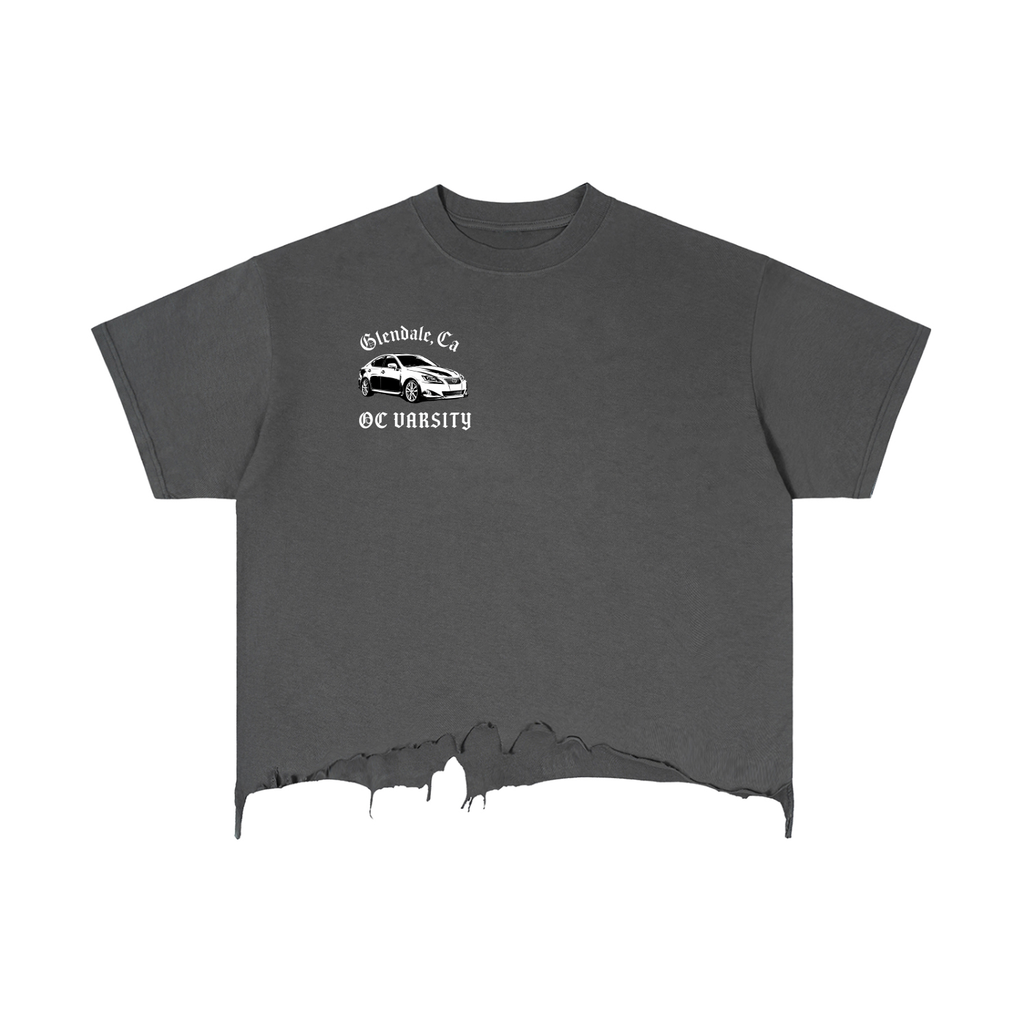 “Lexus”-Vintage Wash Boxy Distressed Hem T-Shirt unisex adult