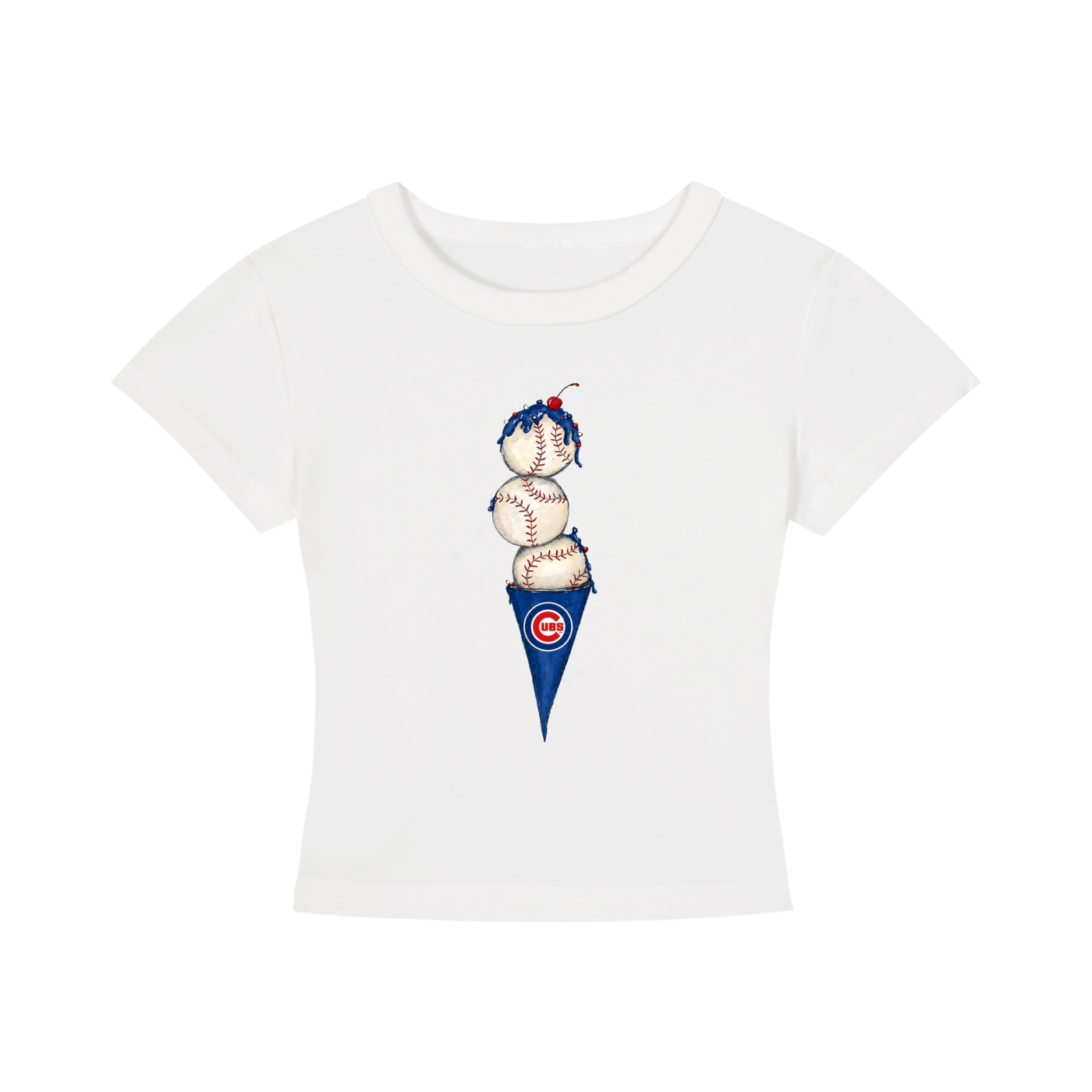 CHICAGO CUBS ICE CREAM - WOMENS CROPPED TEE
