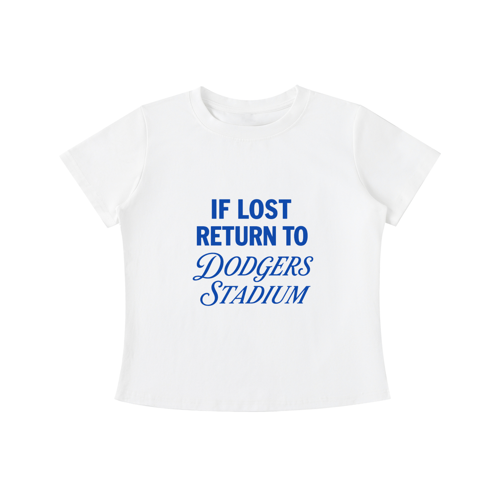 IF LOST RETURN TO DODGERS STADIUM - WOMENS VINTAGE WASH SLIM FIT TEE