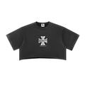 OC Varsity Chopper- adult women Snow Washed Raw Edge Crop Top