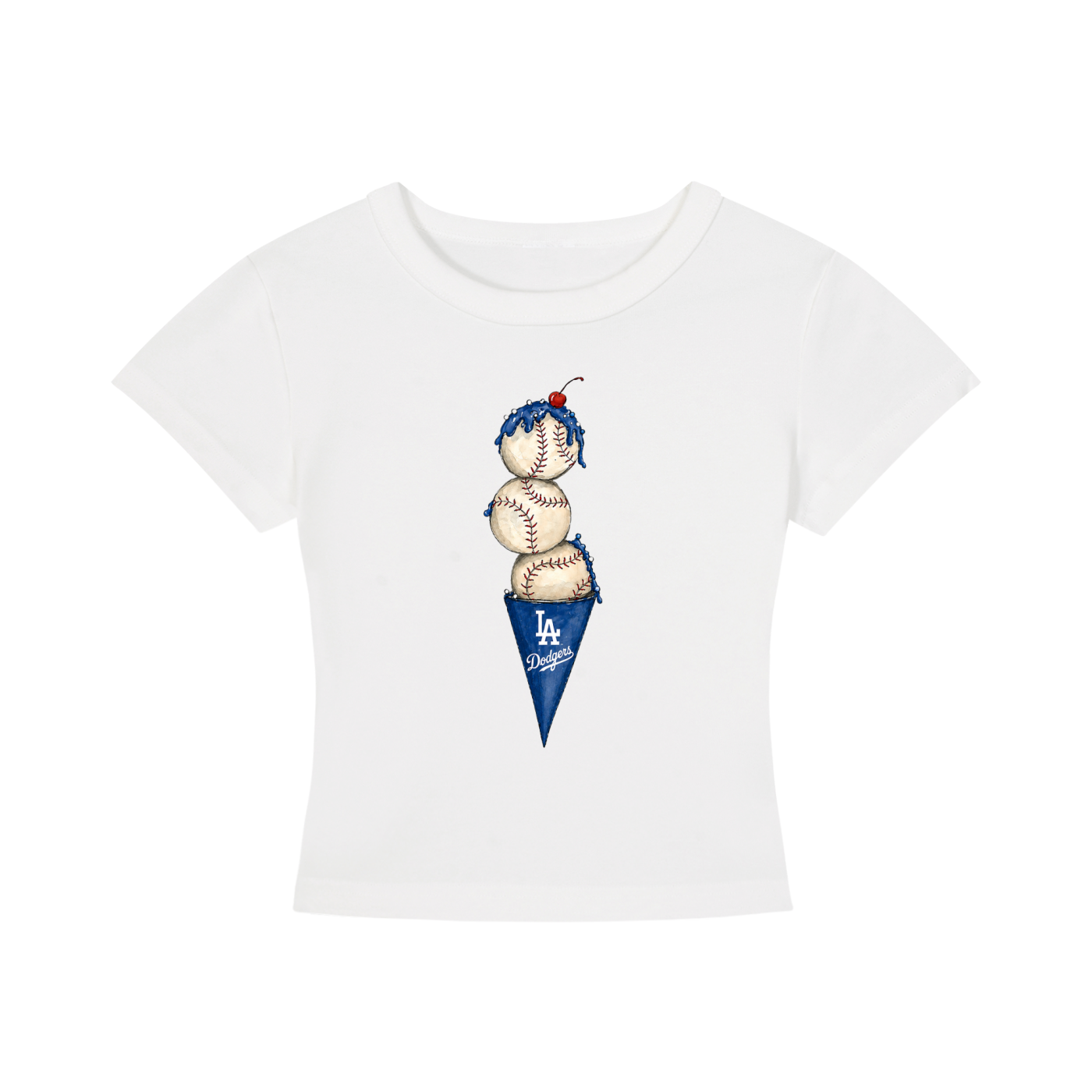 LA DODGERS ICE CREAM - WOMENS CROPPED TEE
