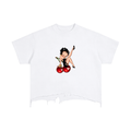 “Cherry/Angel Betty Boop”- adult unisex Vintage Wash Boxy Distressed Hem T-Shirt