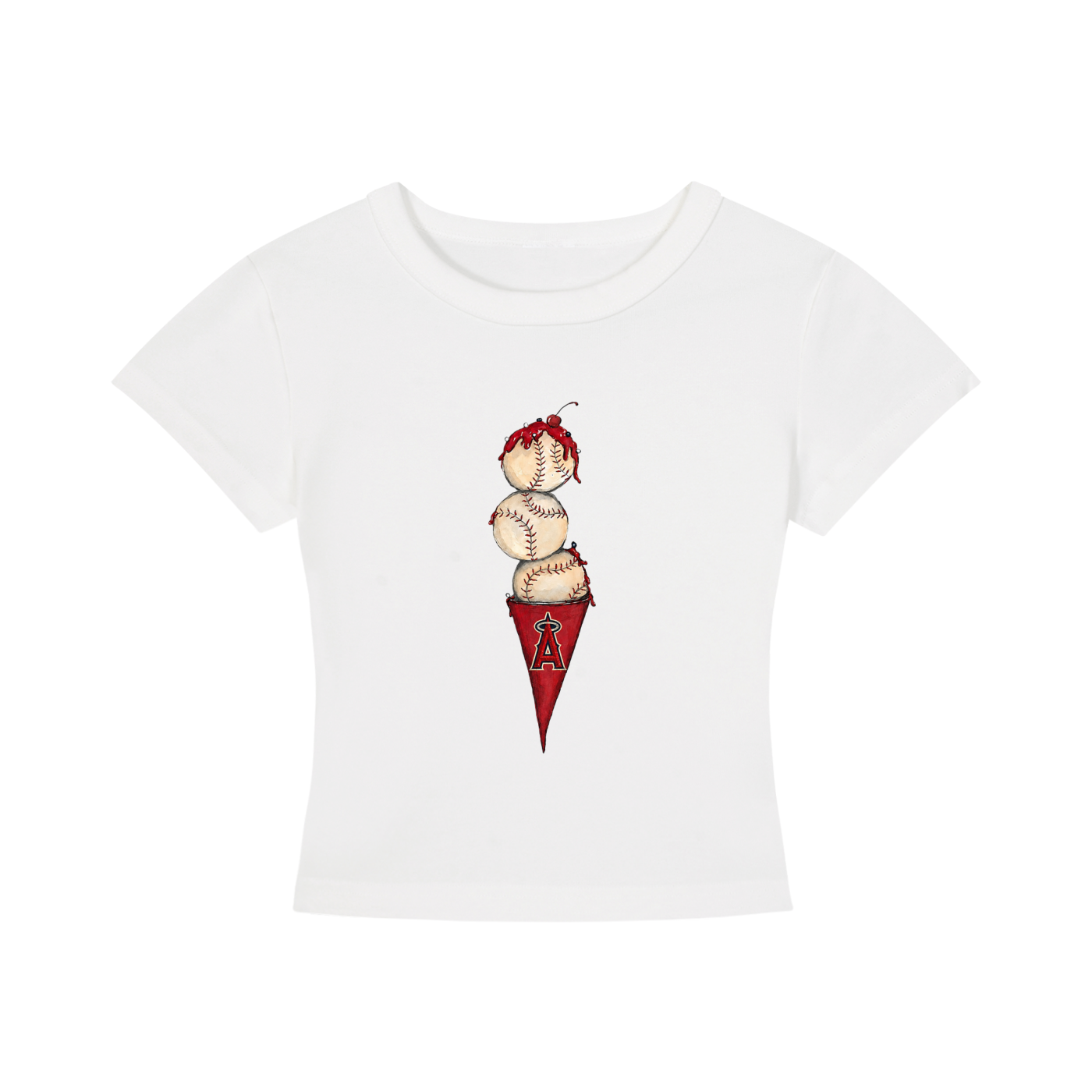 ANAHEIM ANGELS ICE CREAM - WOMENS CROPPED TEE