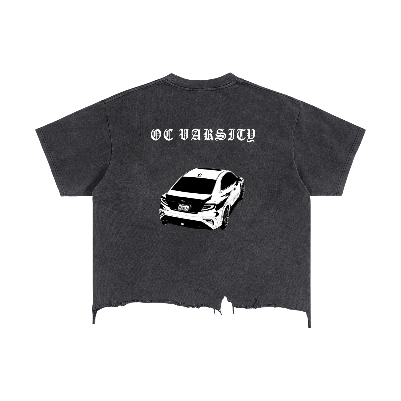 Custom Masubae - unisex adult Vintage Wash Boxy Distressed Hem T-Shirt