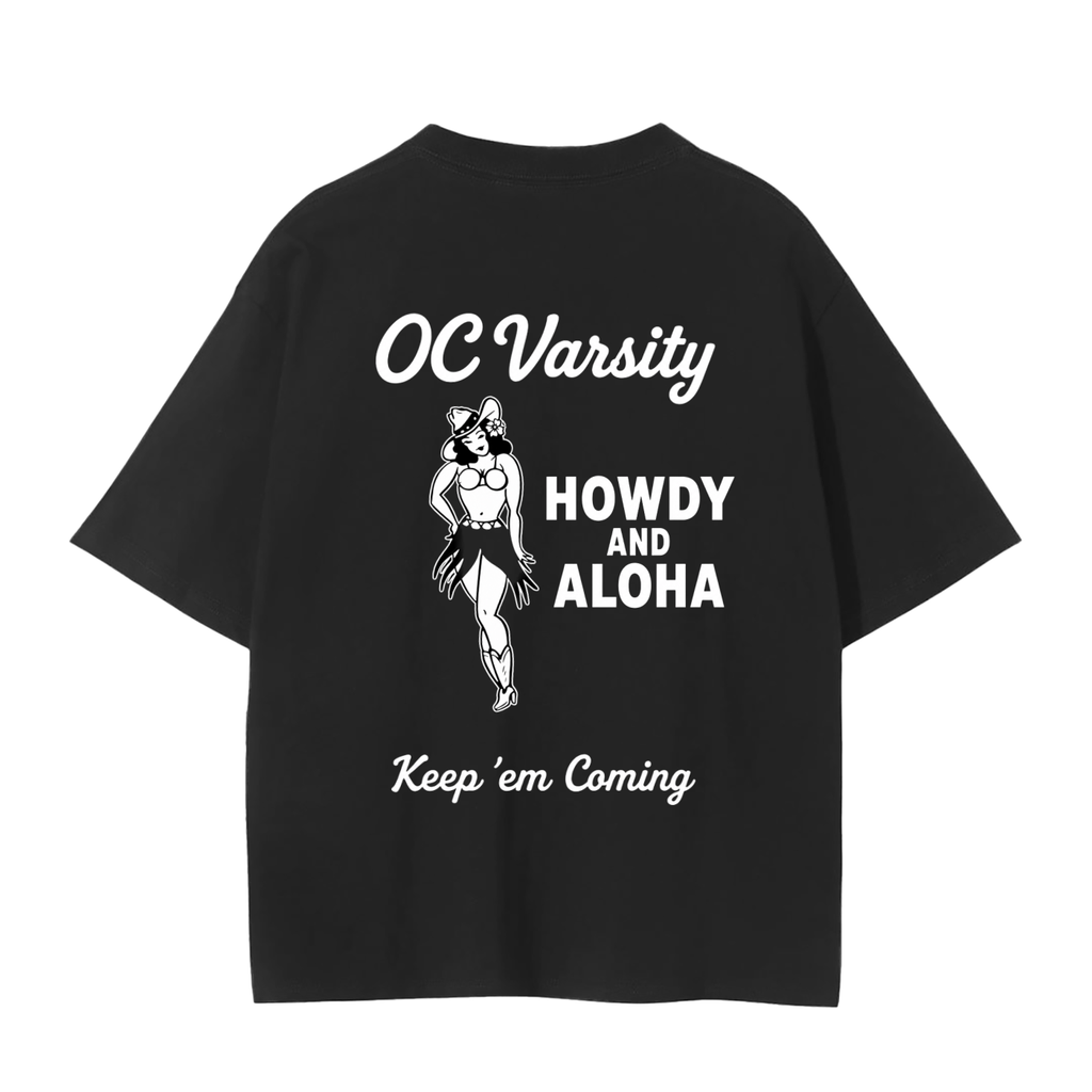 Howdy Aloha OC Varsity - adult unisex Seamless T-Shirt black