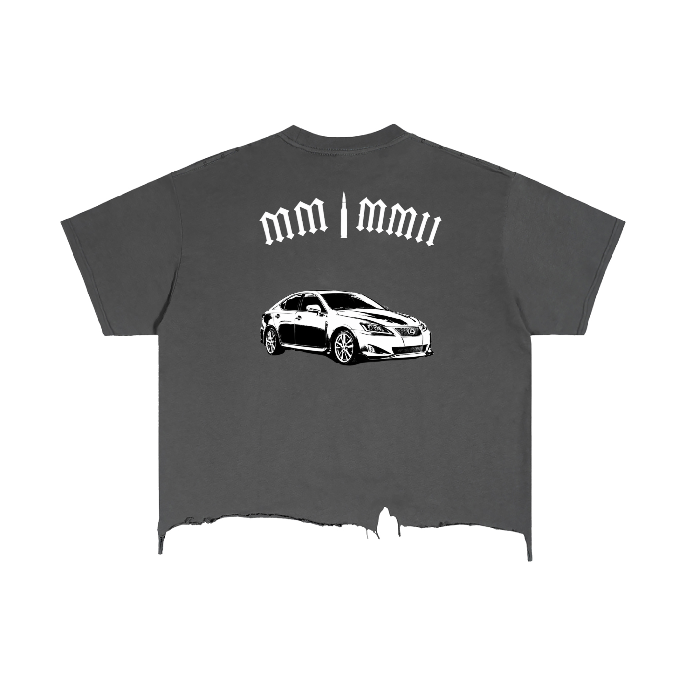 “Lexus”-Vintage Wash Boxy Distressed Hem T-Shirt unisex adult